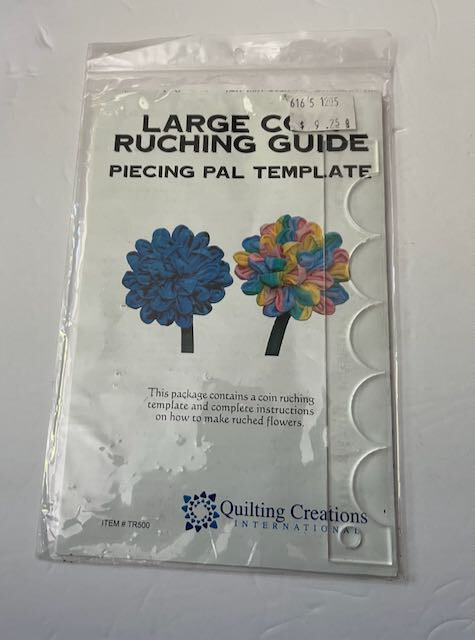 Large Coin Ruching Guide Piecing Pal Template Quilting Creations TR500