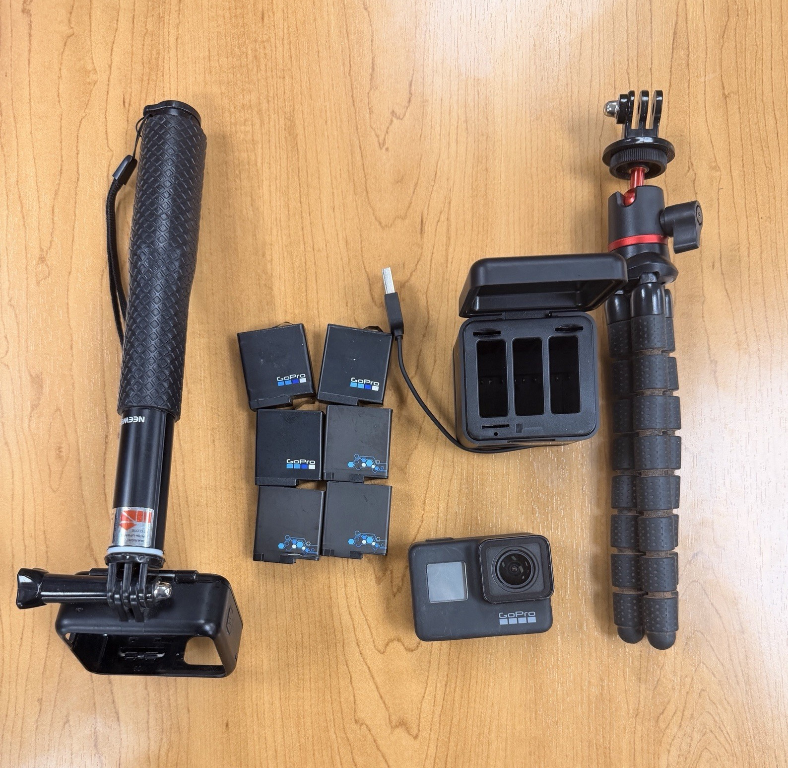 GoPro HERO Black 7 Bundle with Batteries, Charger, Tripod, and Mounts