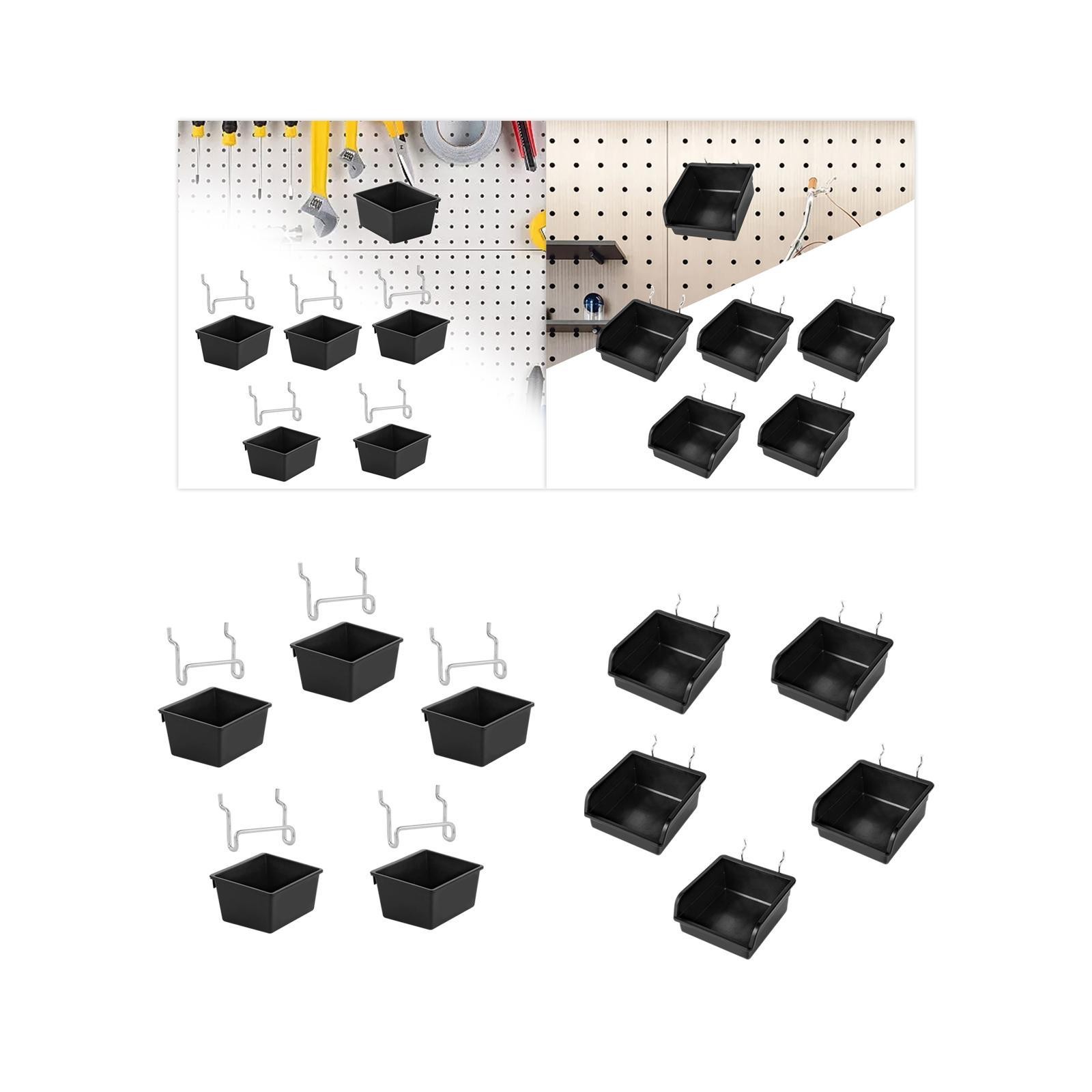 Parts Organizer Pegboard Bins Black Durable Household Storage Container Storage