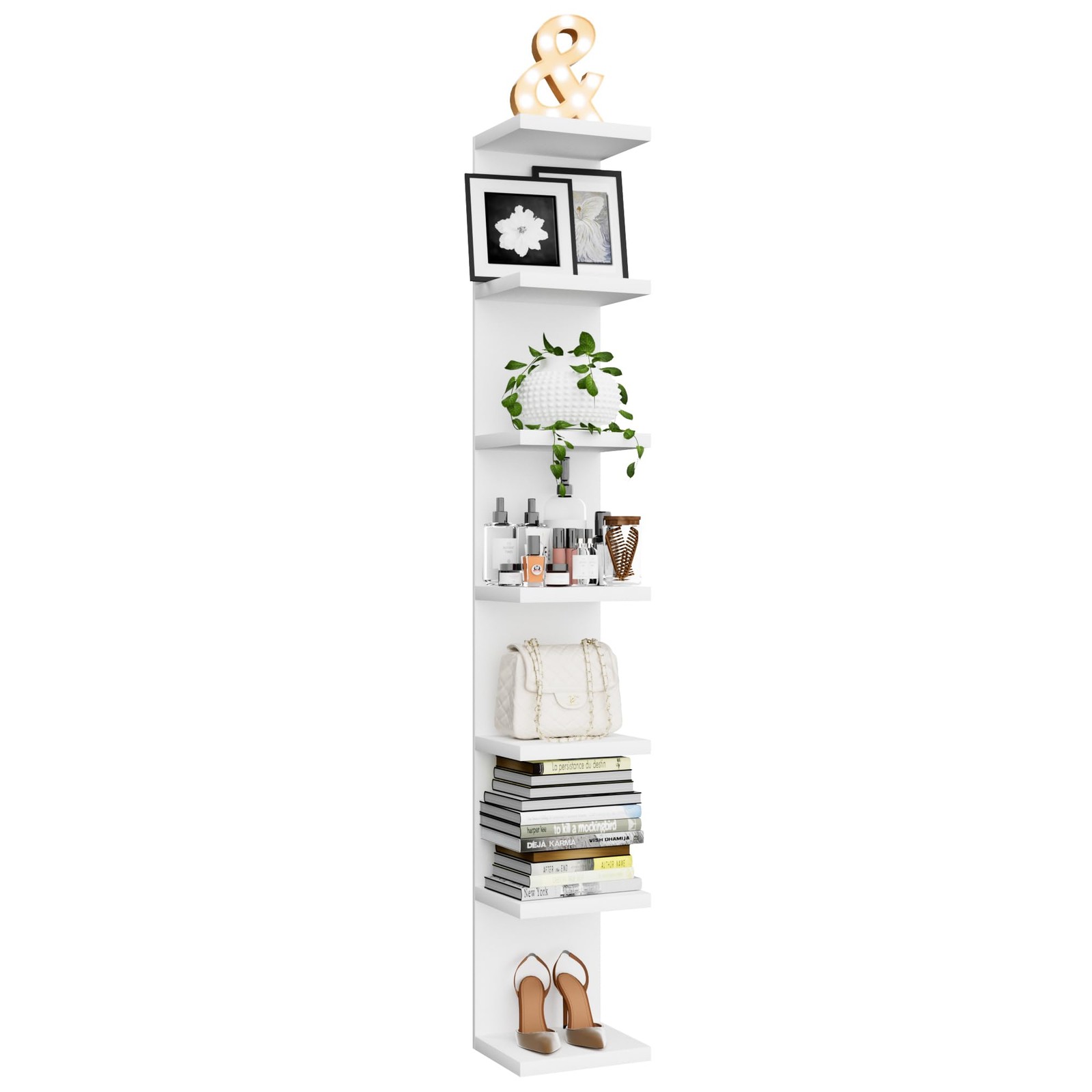7 Tier Wall Shelf Unit, Floating Shelves for Storage Home Display, Versatile ...