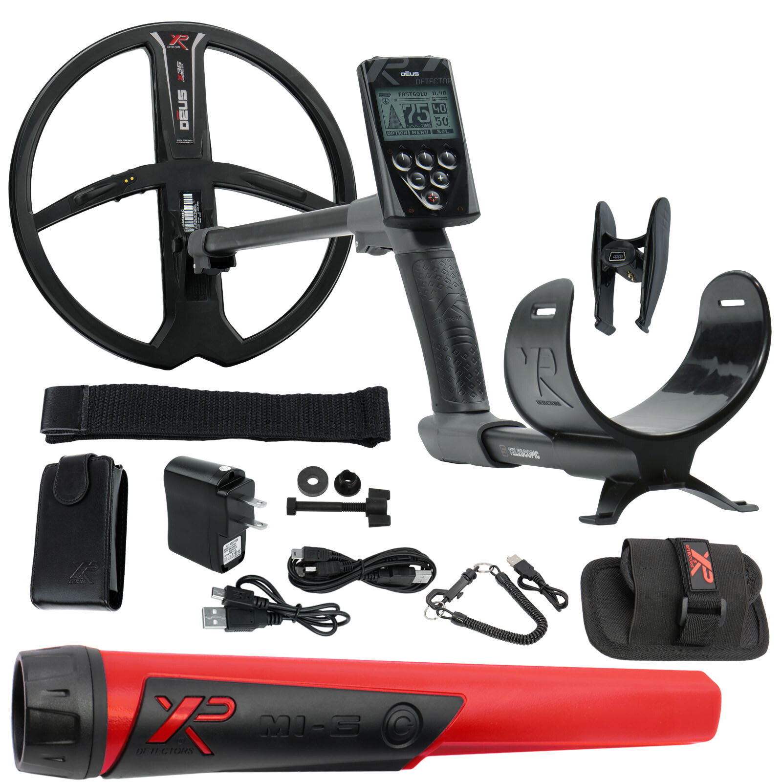 XP Deus Detector with MI-6 Pinpointer, Remote, 11” X35 Coil