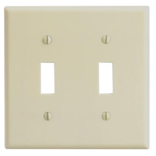 NEW Leviton Ivory 2-Gang Light Switch Wall Plate Cover Smooth Plastic NEW 86009