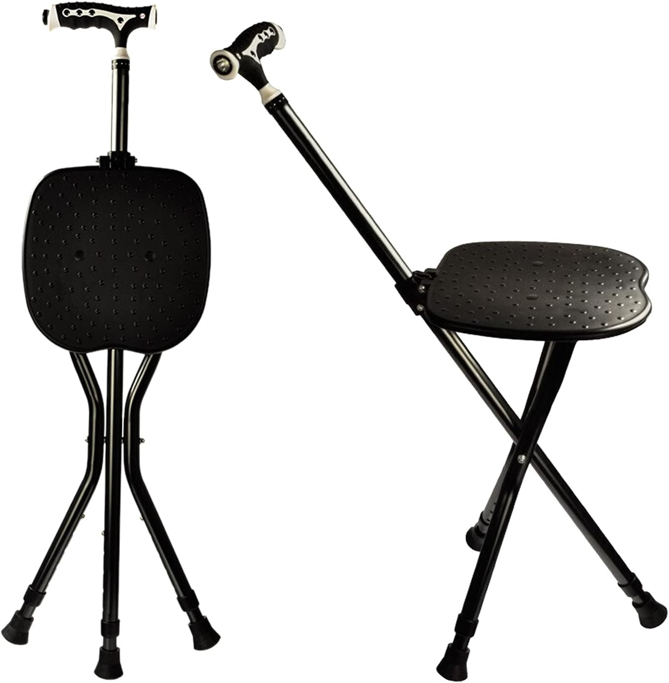 Hold 440 Lbs Folding Canes with Seat Walking Stick Height Adjustment Cane Seat C
