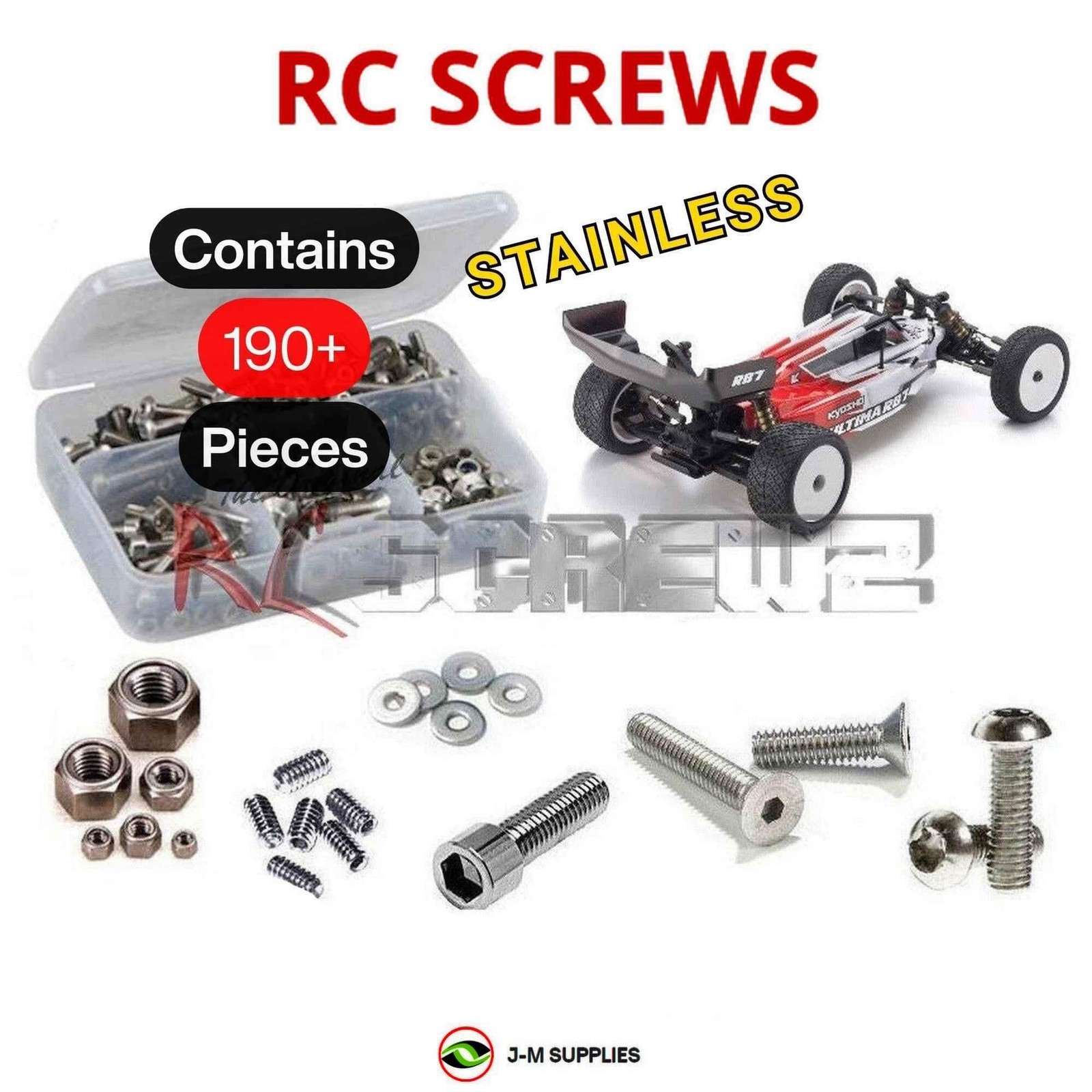 RCScrewZ Stainless Screw Kit kyo195 for Kyosho Ultima RB7 2WD 1/10 (34303) | SET