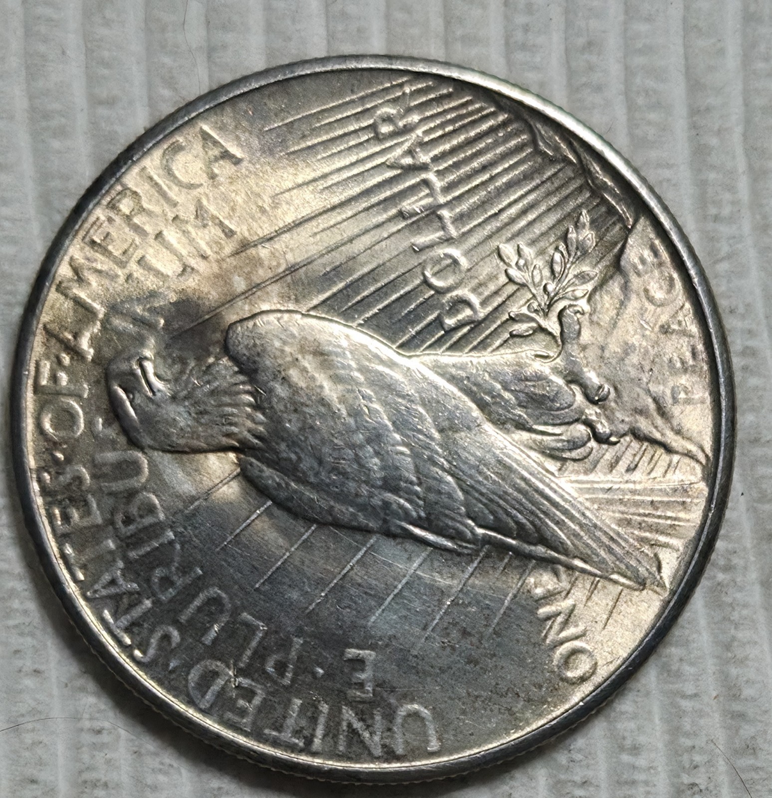 1935 P Peace Silver Dollar. Estimated Almost Uncirculated 58. A0989.
