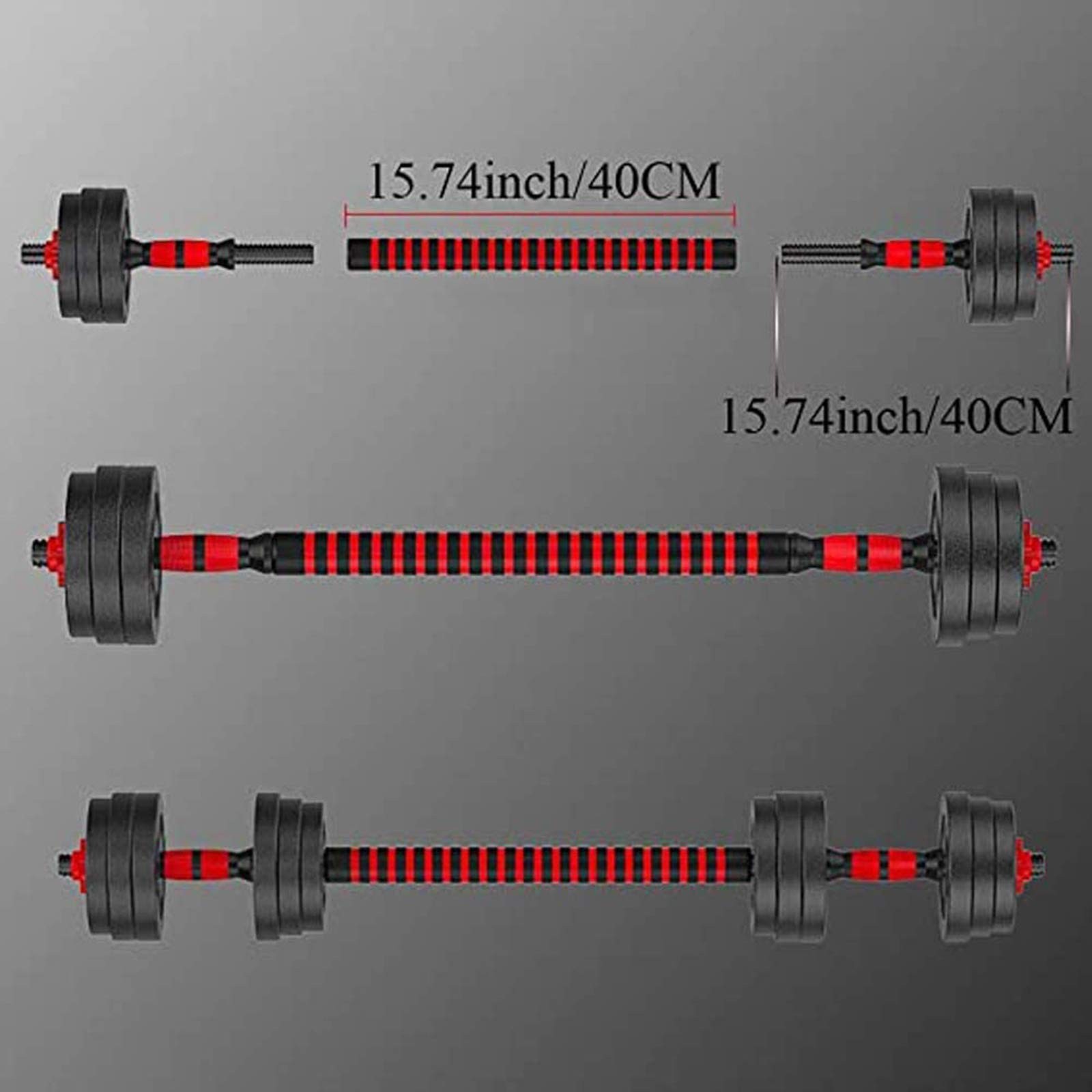Dumbbell Bars Adjustable Weight Set Barbell Lifting - 2 x 40CM-3PCS