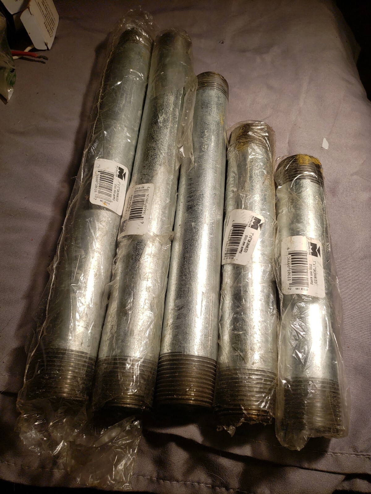 Mueller 2-1 In. x 12 In. 1-10" 1-8" 1-7" Welded Steel Galvanized Nipple