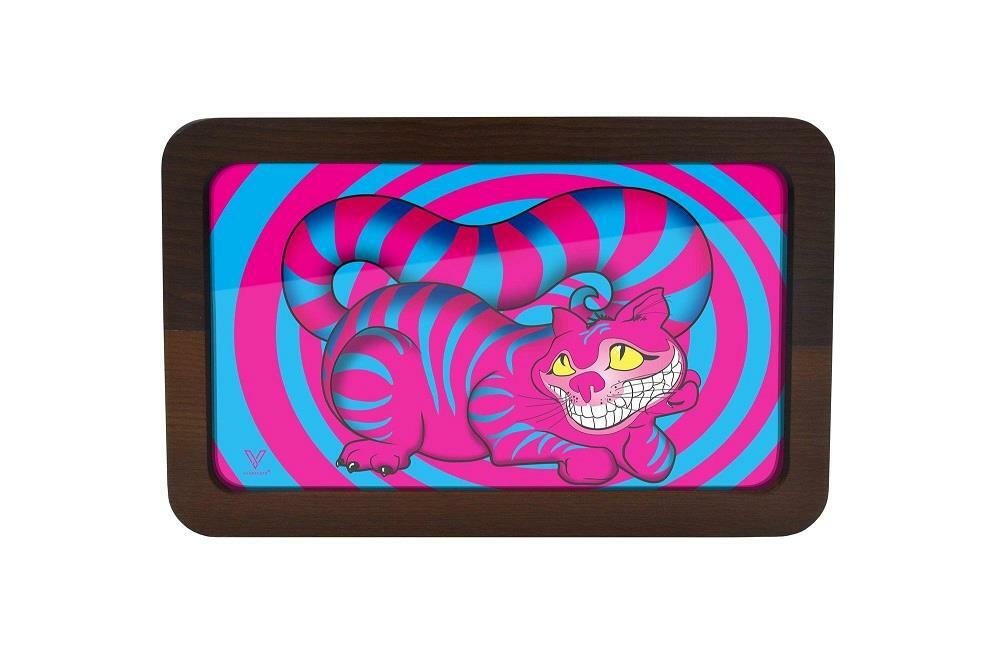 V Syndicate 3D High Def Wood Rollin’ Tray – SMALL SESHIGHER CAT Wooden Rolling