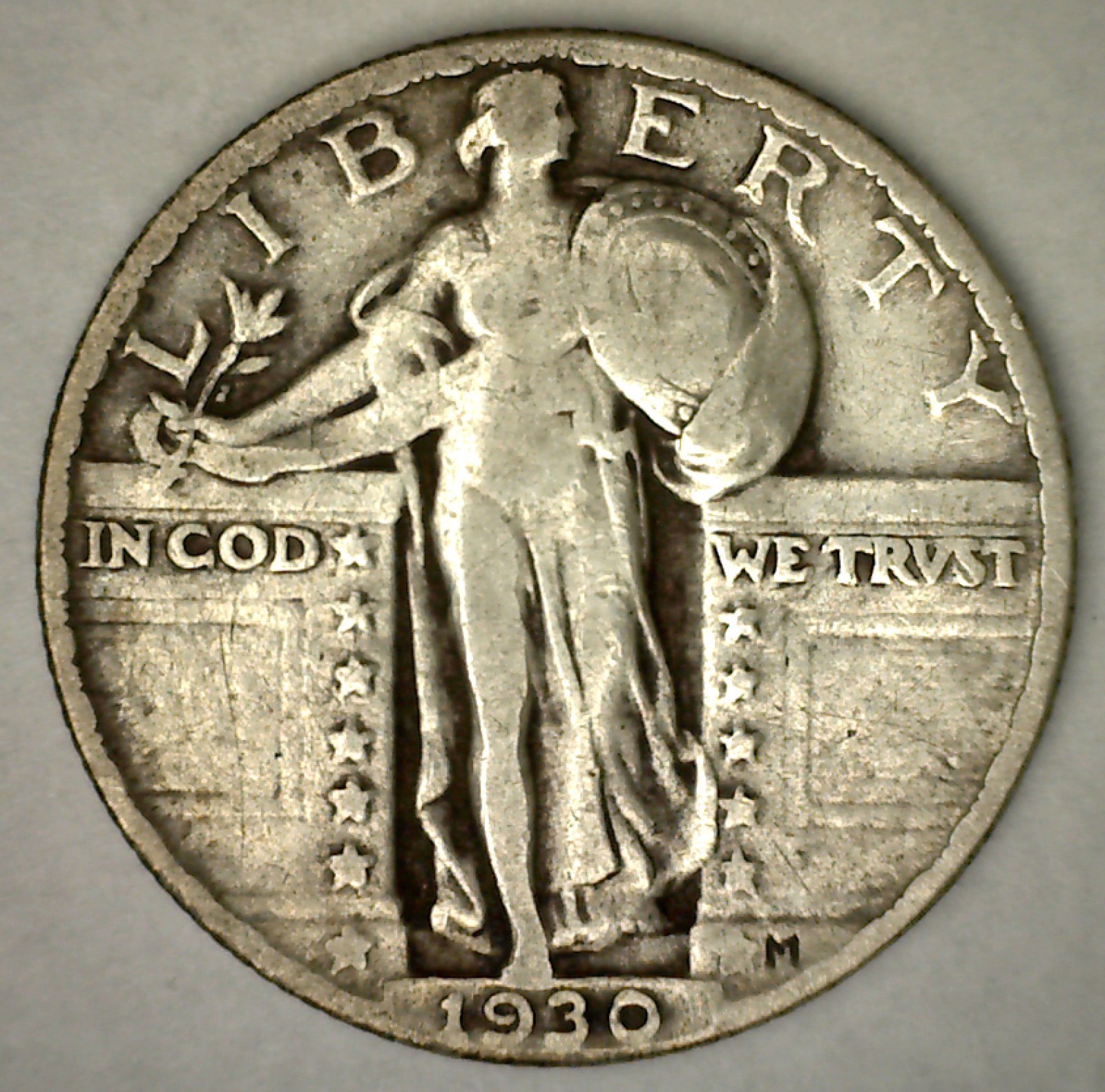 1930 Standing Liberty Silver Quarter Circulated VF 25c Coin Very Fine Condition
