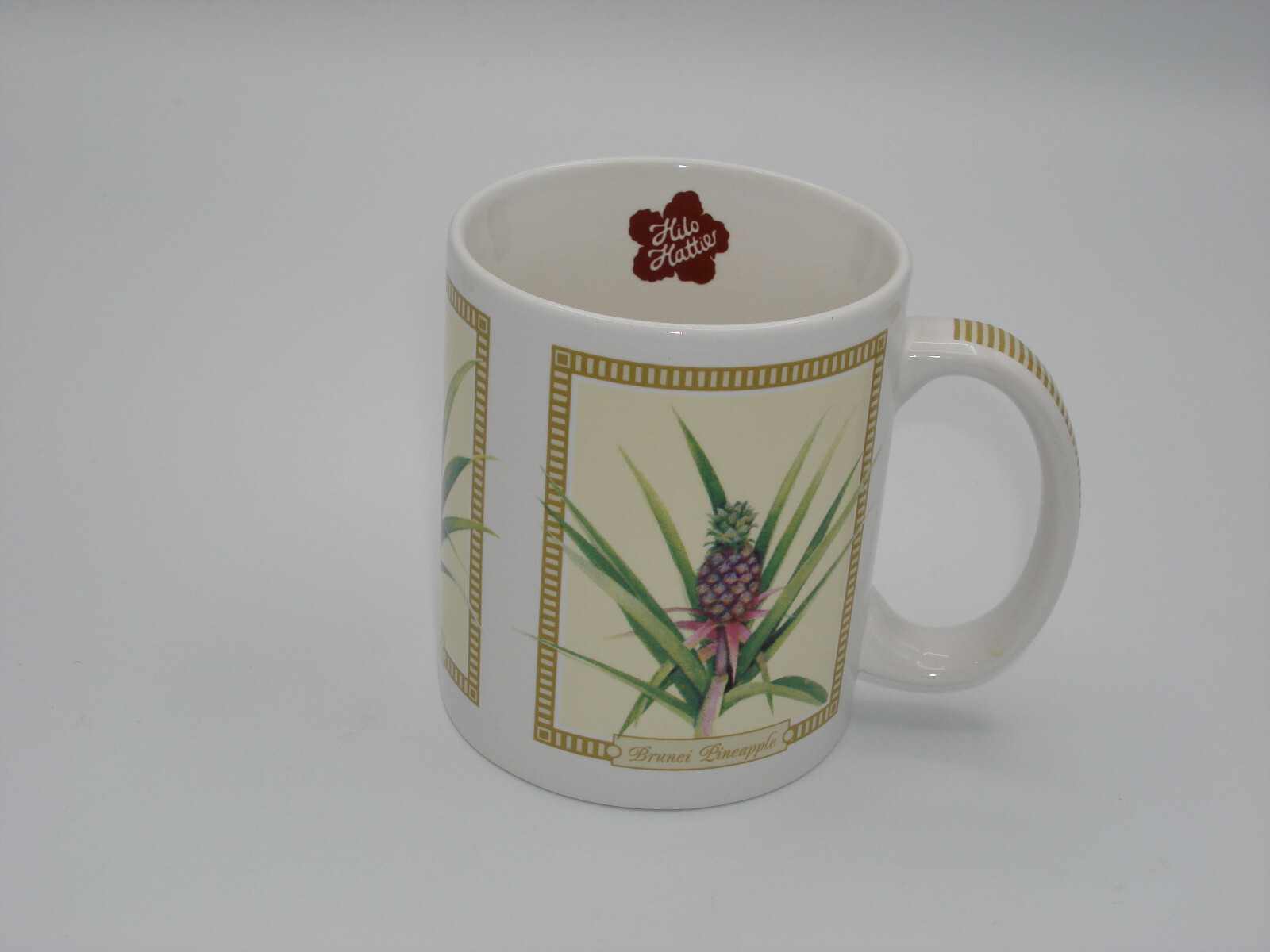 Hilo Hattie Ceramic Mug w/Pineapples - White, Pre-owned