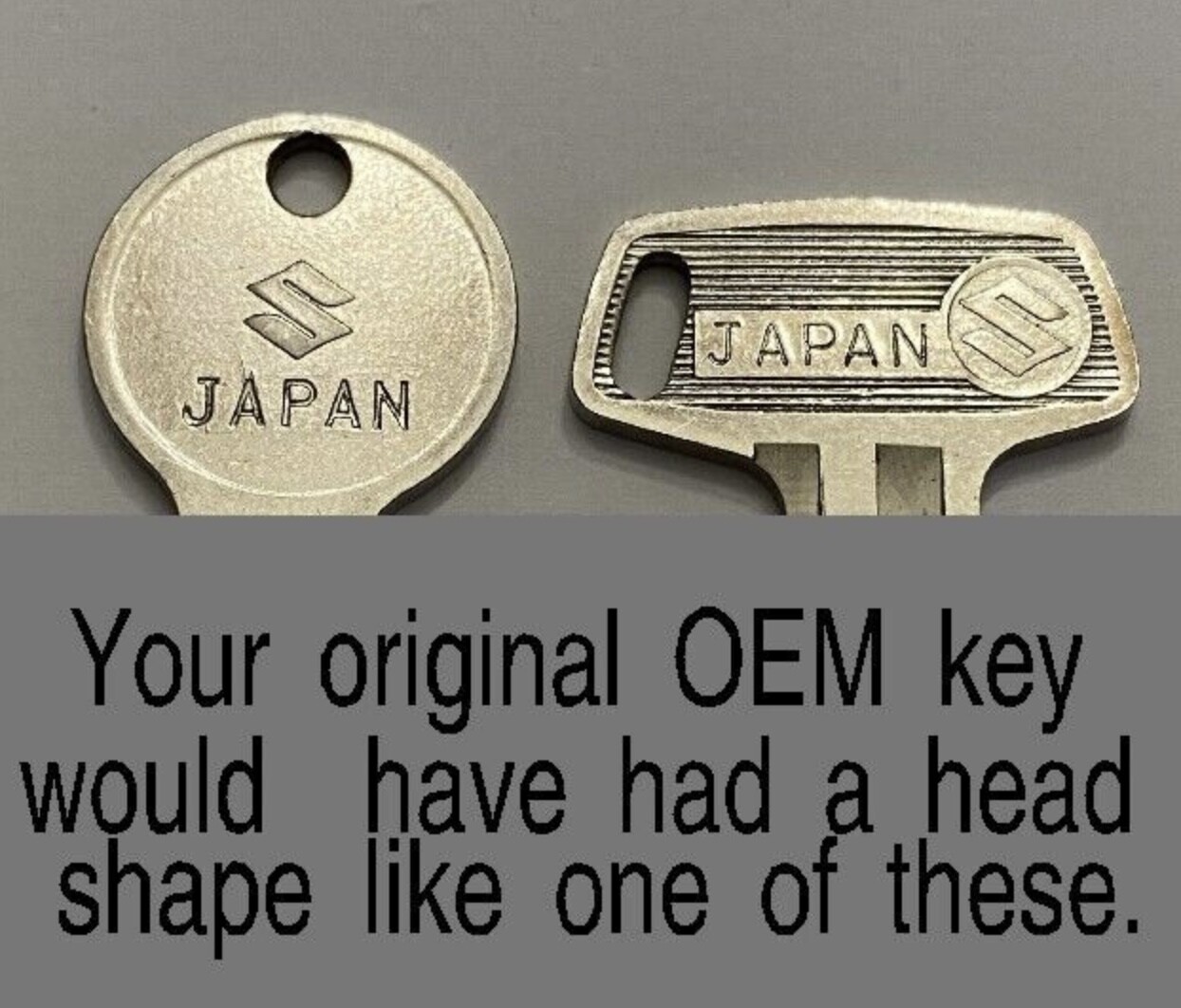 1960-70's Suzuki Motorcycle keys Cut to Code key for codes 4111-4555