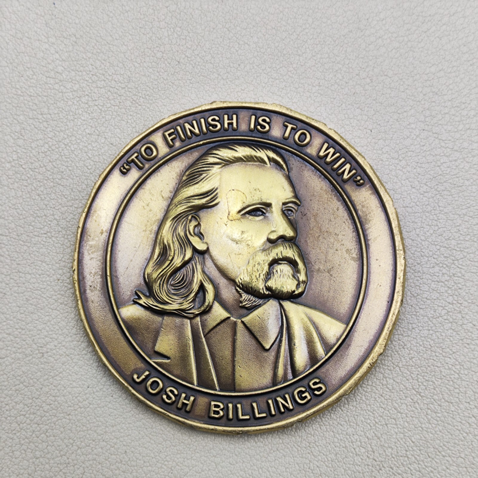 To Finish Is to Win Josh Billings Lanes Borough 1765 Mass 2015 Challenge Coin