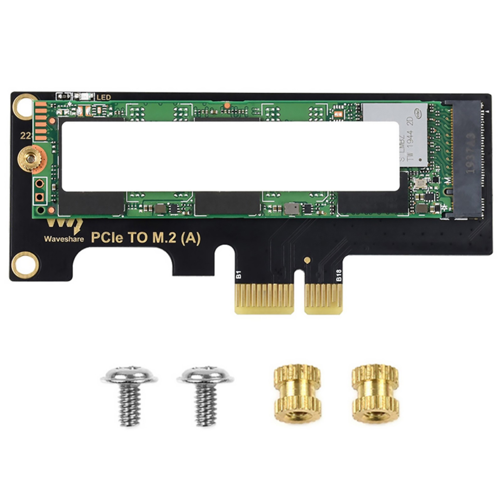 PCIe to M.2 Adapter Card with LED Light for Raspberry Pi RPI Compute Module 4 c