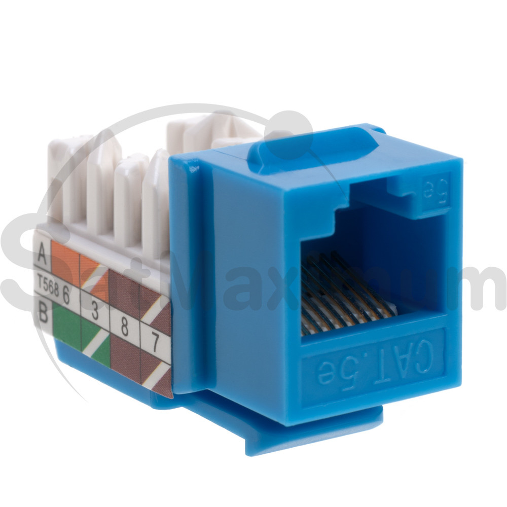 Cat5e Blue Keystone Jack 45 Degree Punch Down Network Connector Multi-Pack LOT