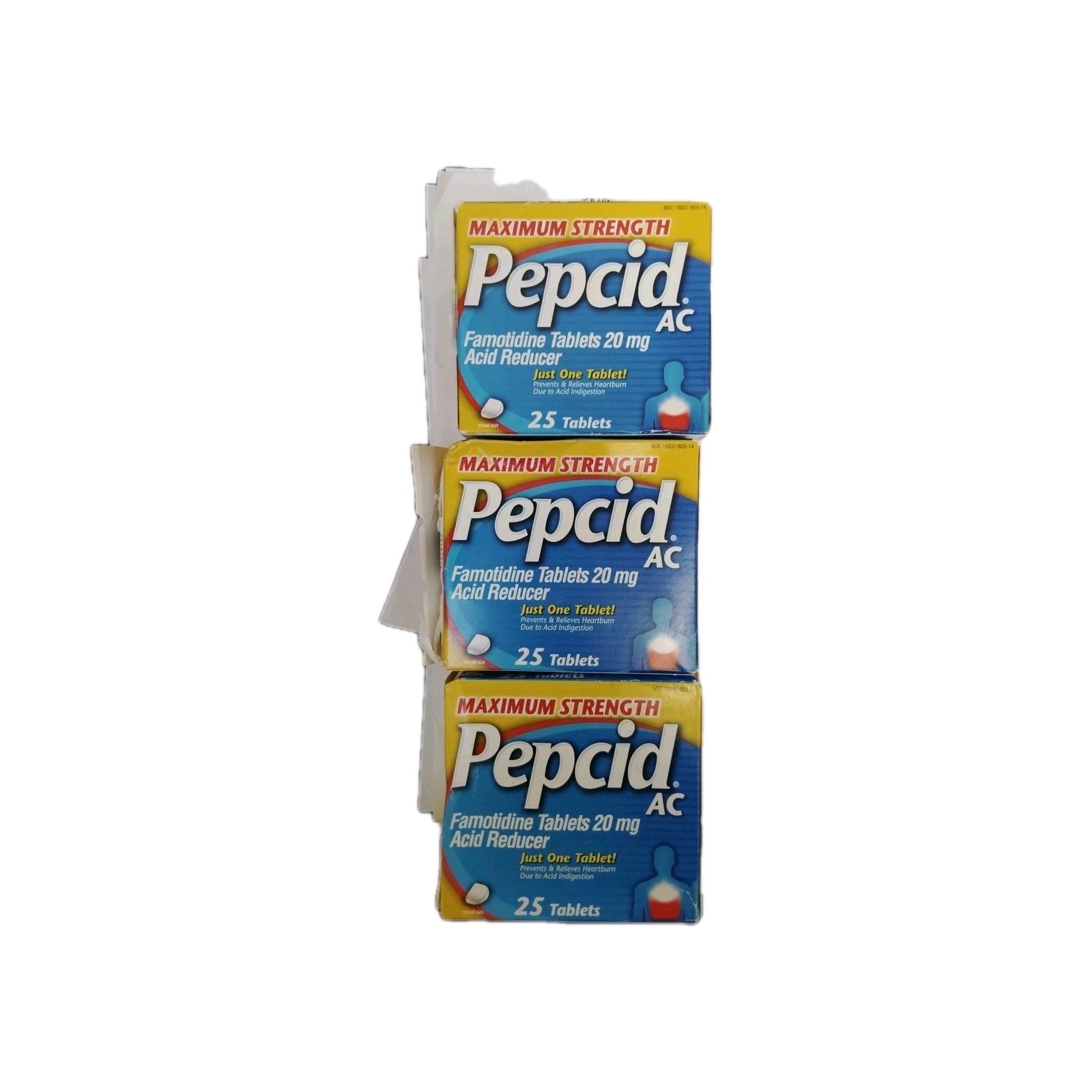 Pepcid AC MAXIMUM STRENGTH 20mg Famotidine Acid Reducer 75 Tab 11/26+ Dented Box