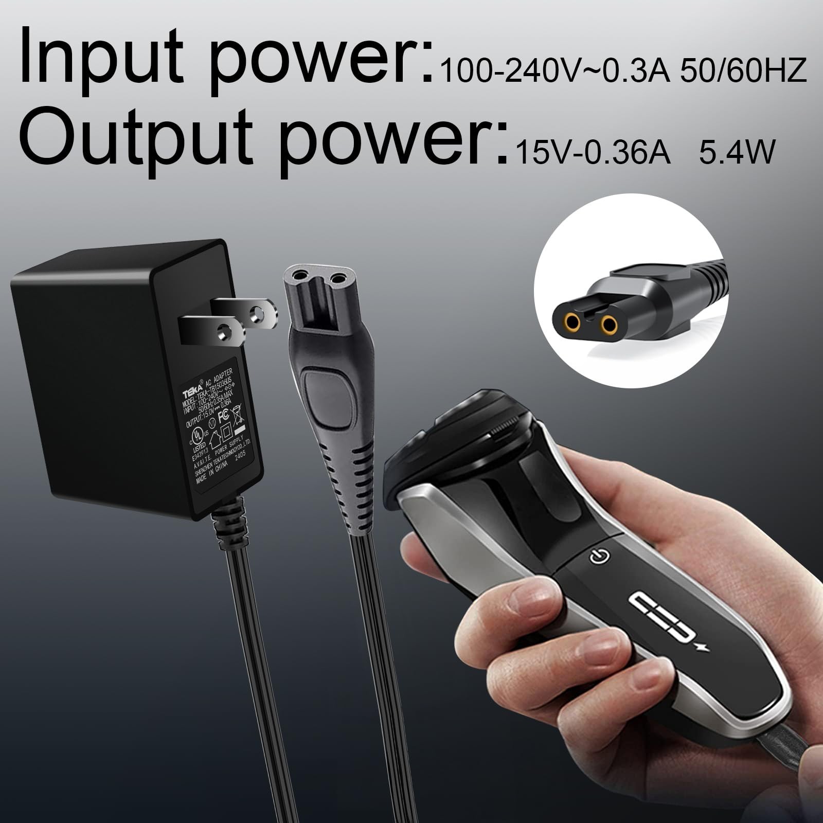 Charger for Philips-Norelco-HQ8505 Norelco 7000 5000 3000 9000 Series Electri...
