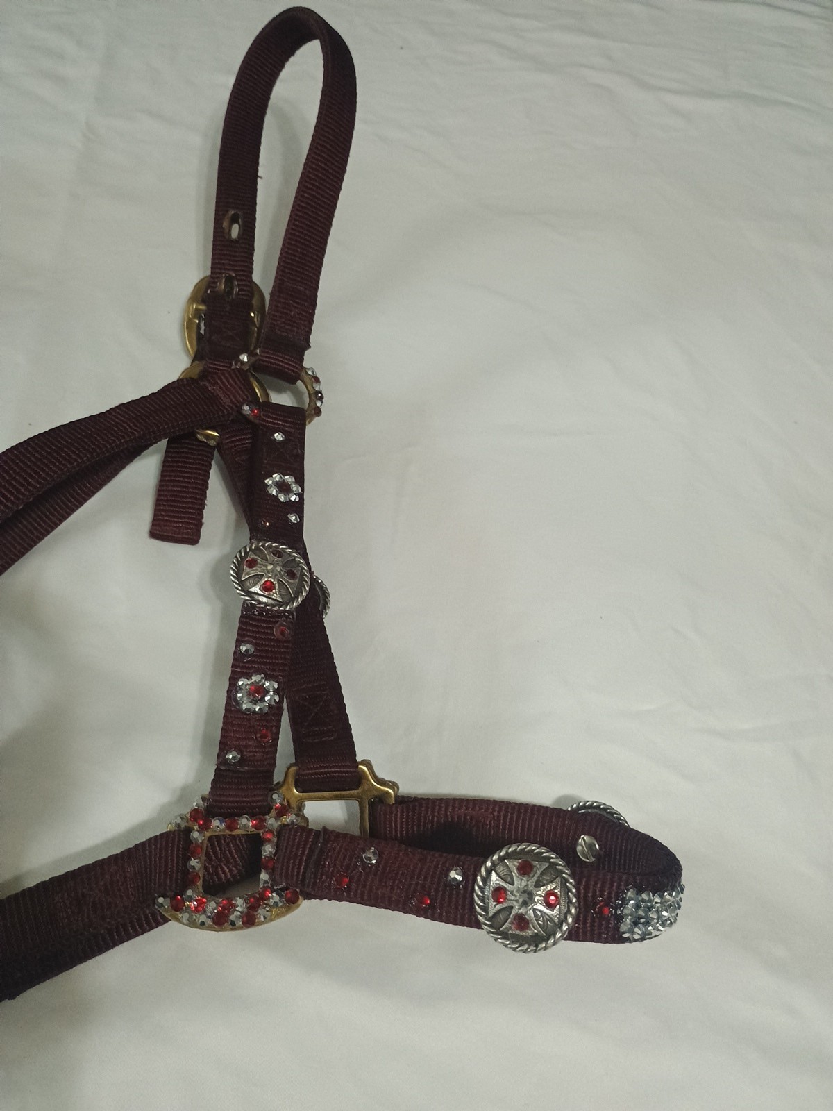 Maroon Bling Horse Halter