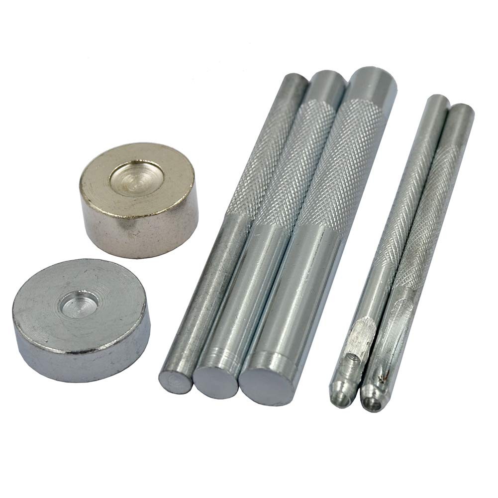 DGOL 7 pcs Metal Domed Rivet Fixing Setting Tool Spike 7pcs Setter
