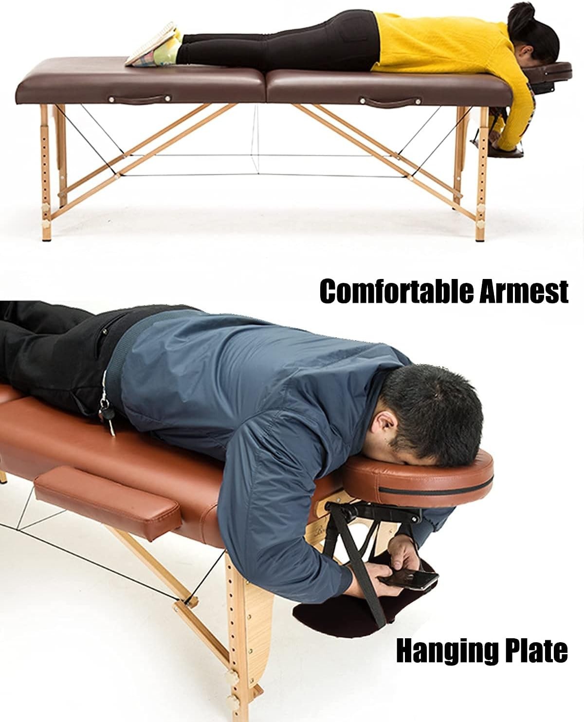 Comfortable Adjustable Hanging Arm Rest for Massage Tables - Black Design