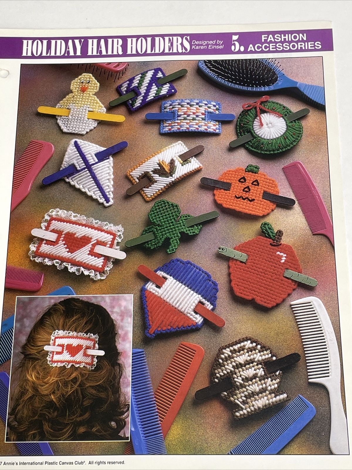 Holiday Hair Holders Fashion Accessories Annie's Plastic Canvas Pattern