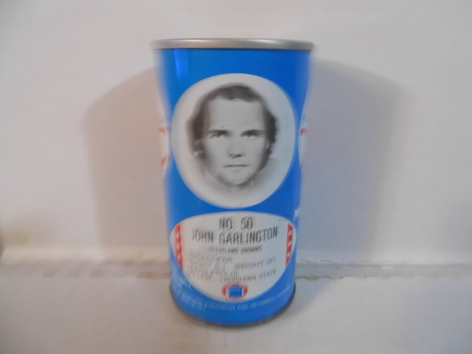 ROYAL CROWN RC COLA NFL CLEVELAND BROWNS JOHN GARLINGTON SODA CAN~#50