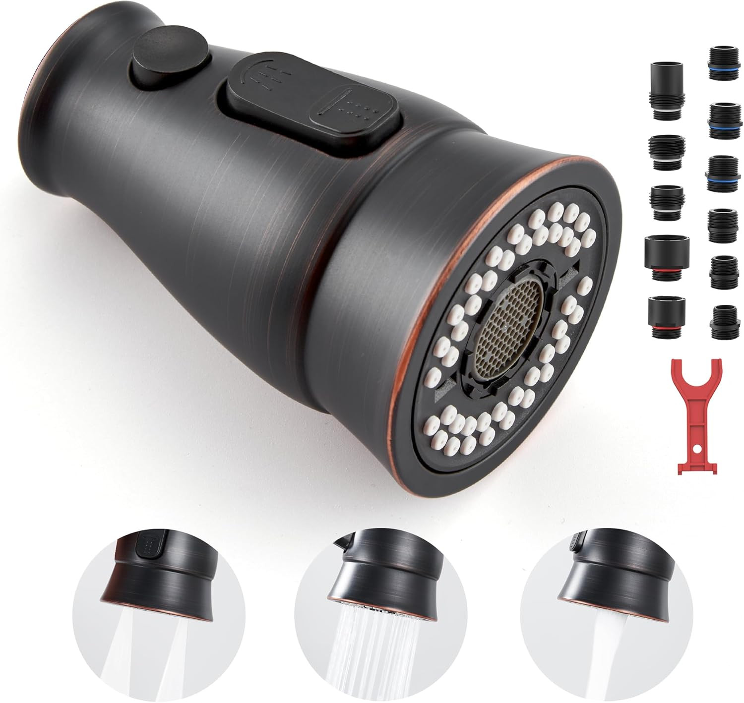 Kitchen Sink Faucet Spray Head Replacement with 15 Adapters Pull down Kitchen Fa