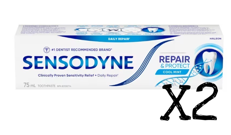 Sensodyne Repair & Protect MINT Daily Repair Toothpaste 75ml x2 Novamin Canada