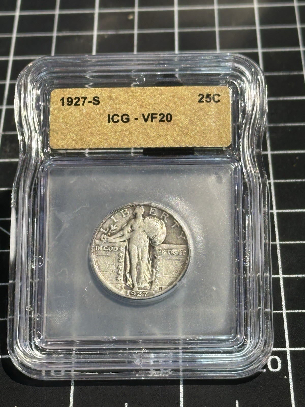 1927-S Standing Liberty Quarter 25c ICG VF20