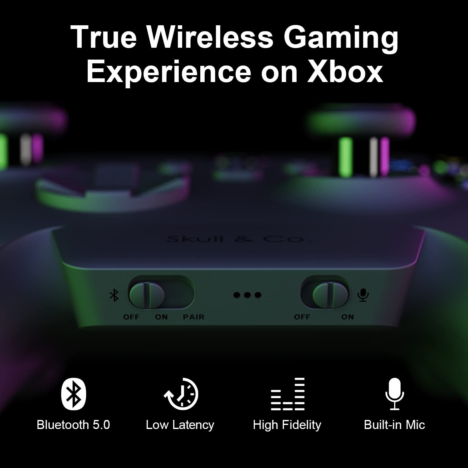 Skull & Co. AudioBox: Bluetooth 5.0 Wireless Audio Transmitter Adapter Black