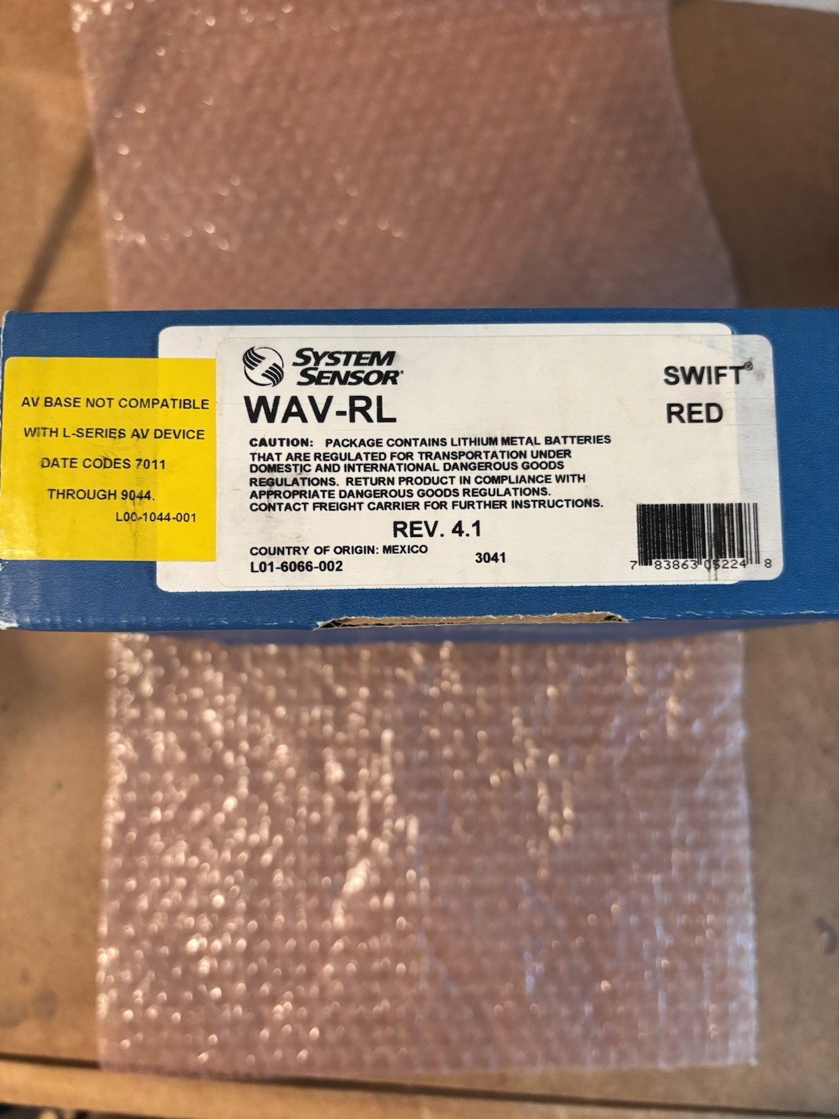 System Sensor WAV-RL Swift Wall Mount Wireless AV Base