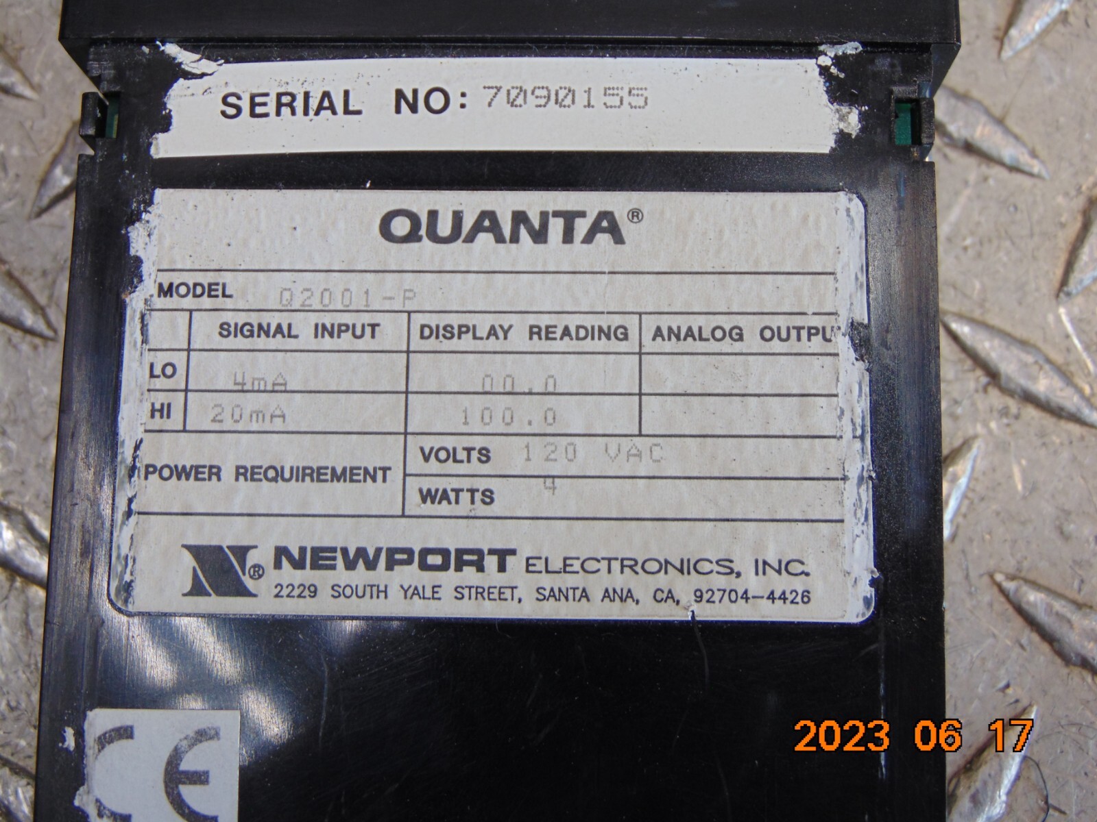 NEWPORT Q2001-P DIGITAL PANEL METER