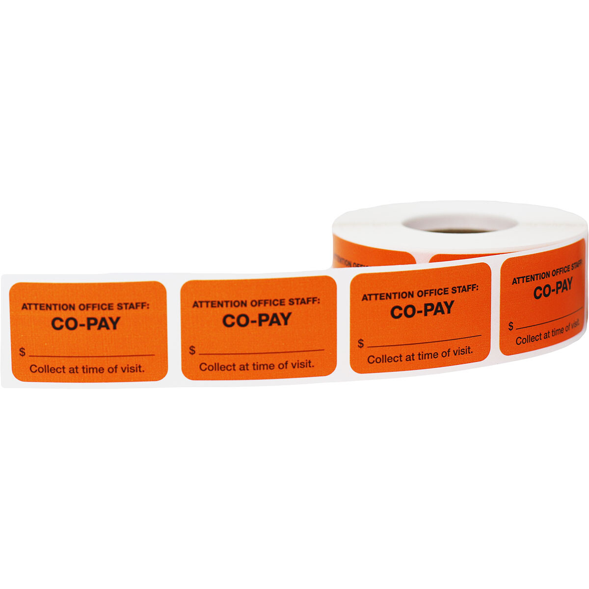 Co-Pay Writable Healthcare Warning Labels | 1 x 1.5″ Rectangle - 500 Pack