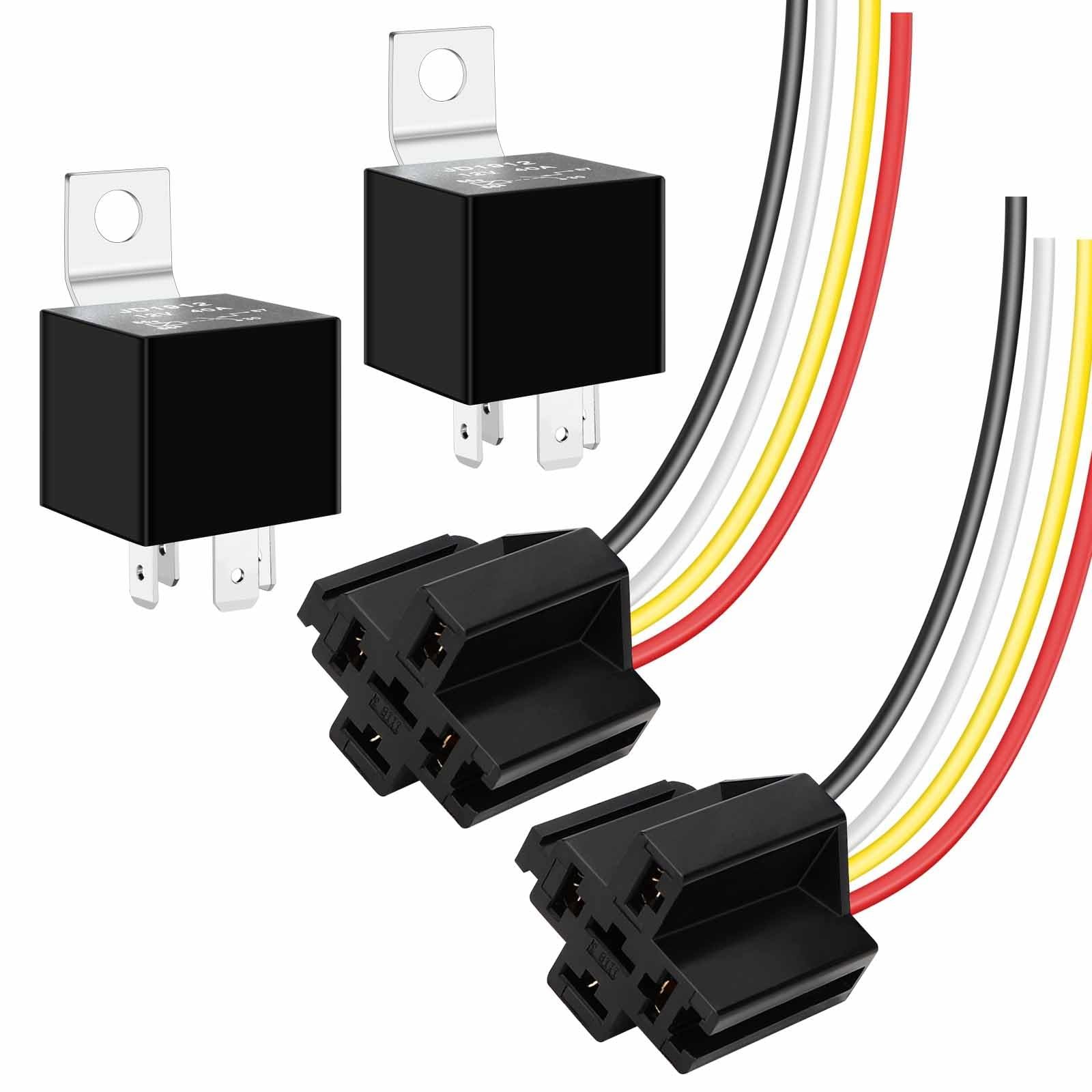 JD1912 Car Relay Harness 12V 40A 4 Pin SPST JD1914 12V 40A 12AWG 4Pin SPDT Ha...
