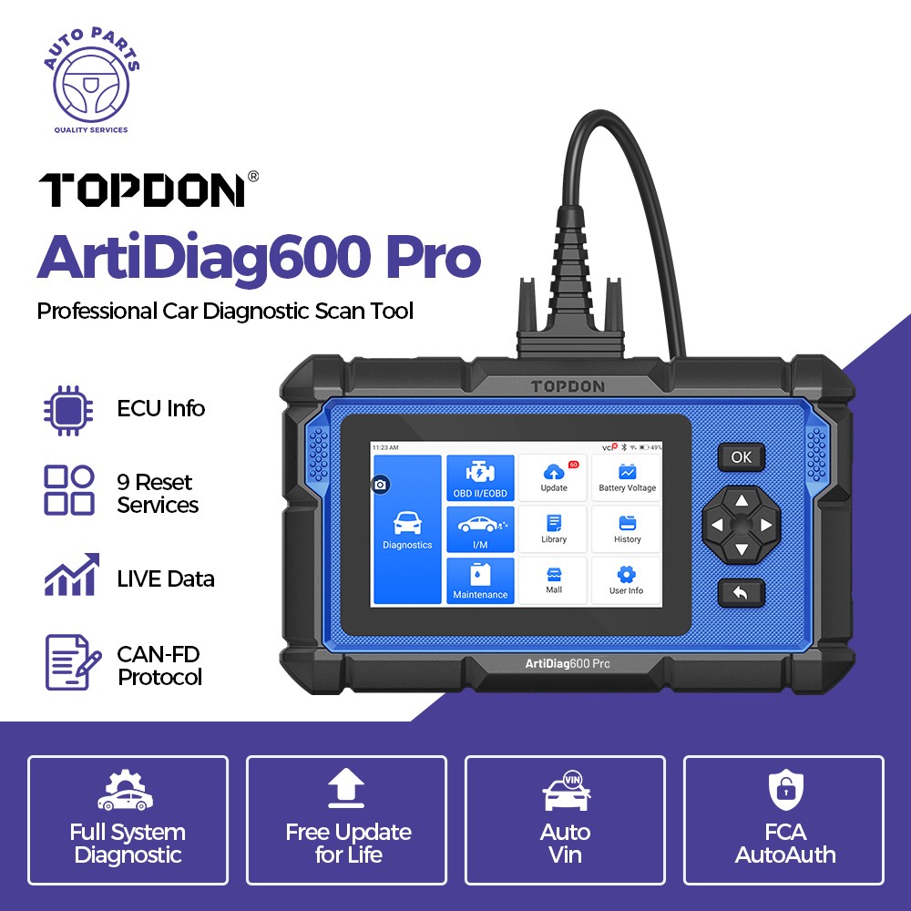 2026 TOPDON AD600PRO OBD2 All System Car Diagnostic Scanner Tool 9 Hot Functions