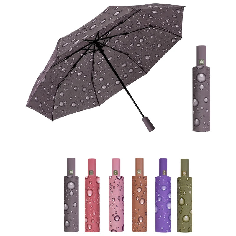 Water droplet gradient, windproof travel umbrella, compact, rainproof automatic