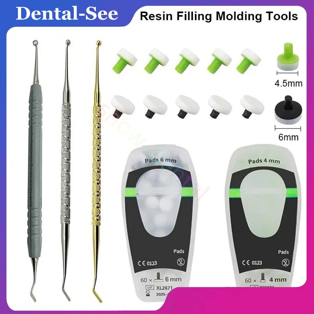 Dental OptraSculpt Foam Pads Kit Veneer Composite Resin Filling Spatula Handle