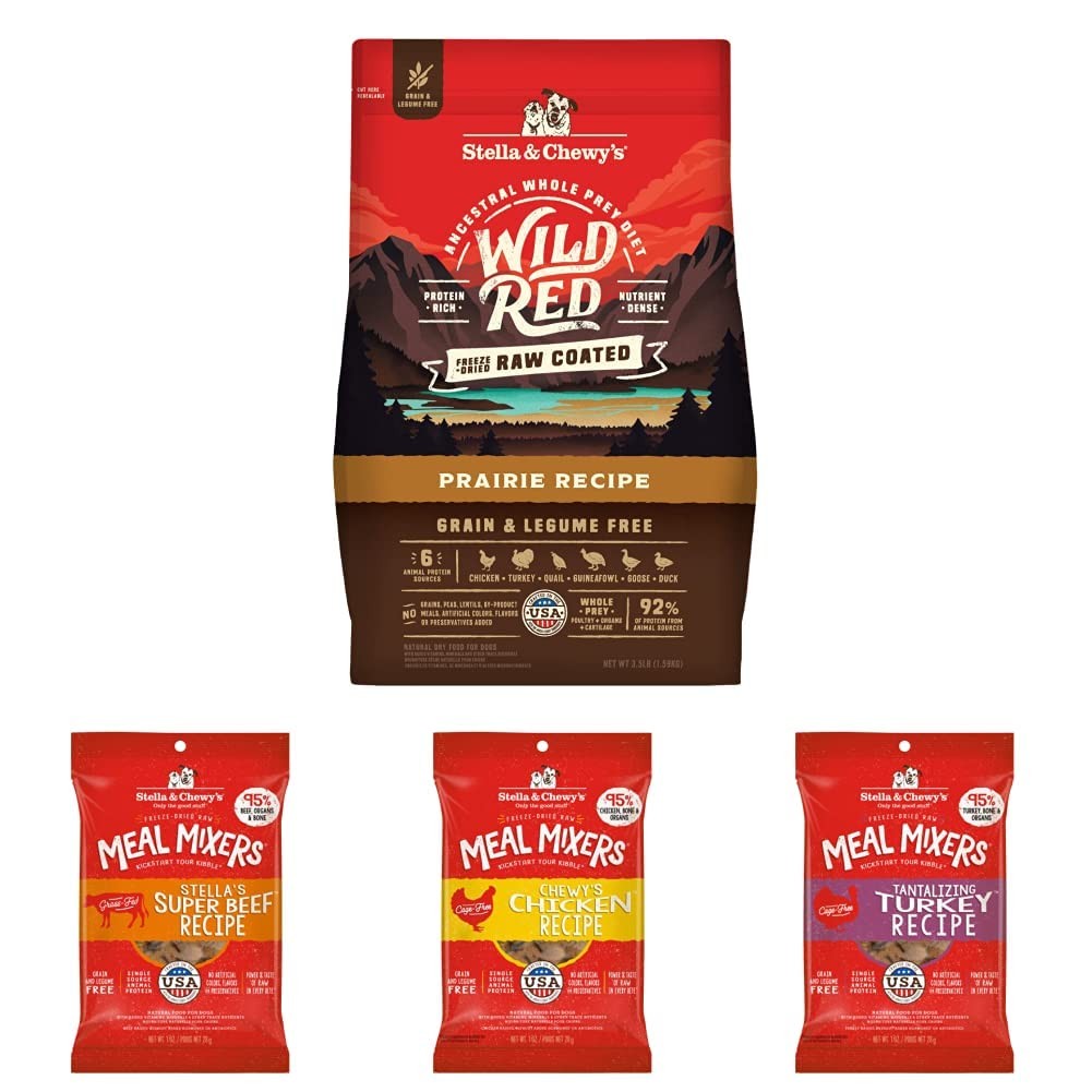 Stella & Chewy's Wild Red Raw Coated Dry Dog Food + Freeze-Dried Meal Mixers