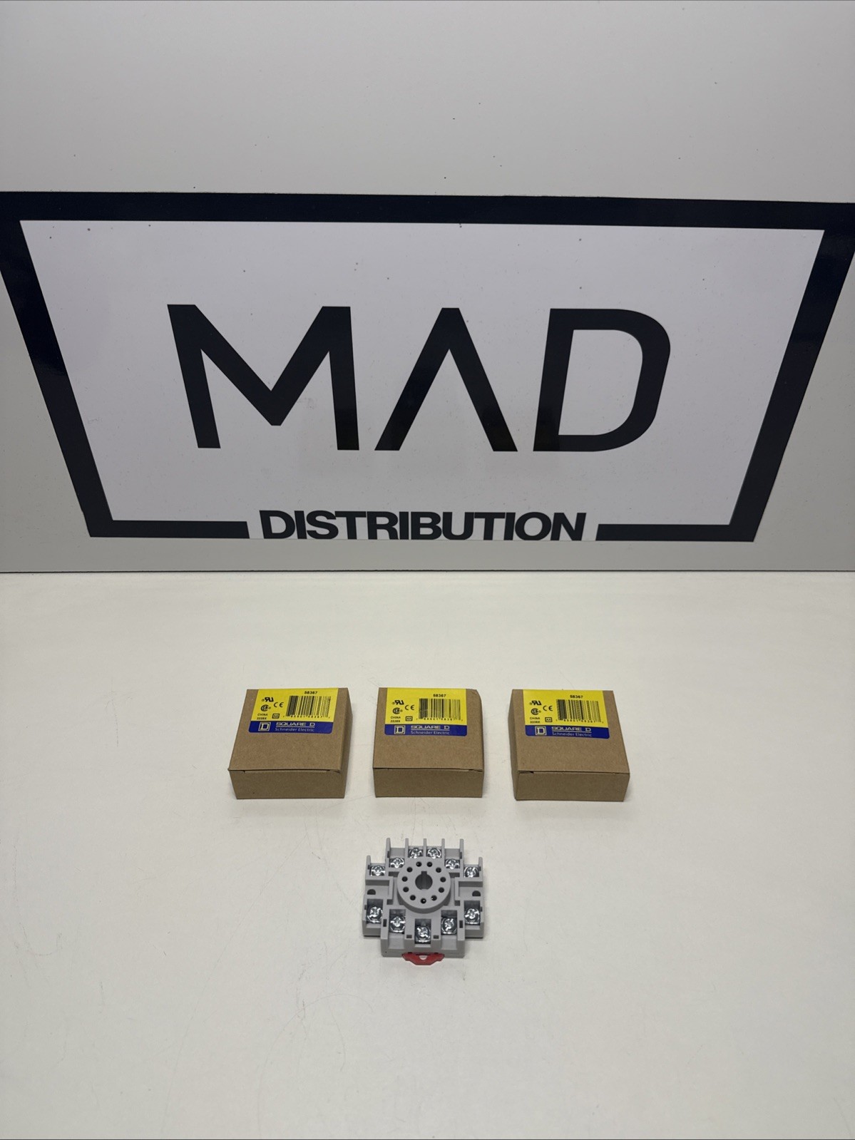 3- Square D 8501NR61 Relay Socket, Series B, 10 Amp 300 Volt, Used, Free US Ship