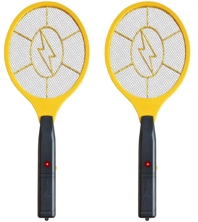 2 Raquetas Eléctricas Mata Mosquitos Insectos Portátil Interior Exterior, Nuevo