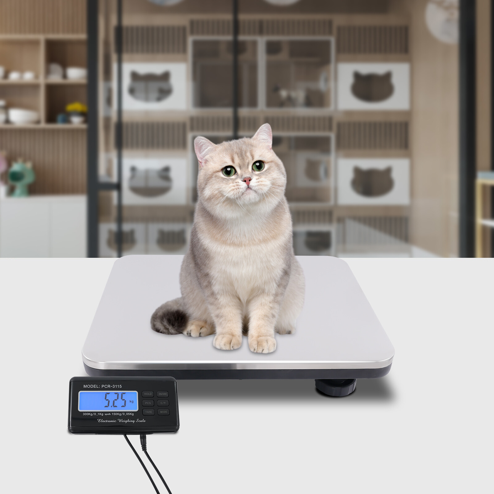 LCD AC Digital Floor Bench Scale Postal Platform Shipping 300kg 660lbs Weight
