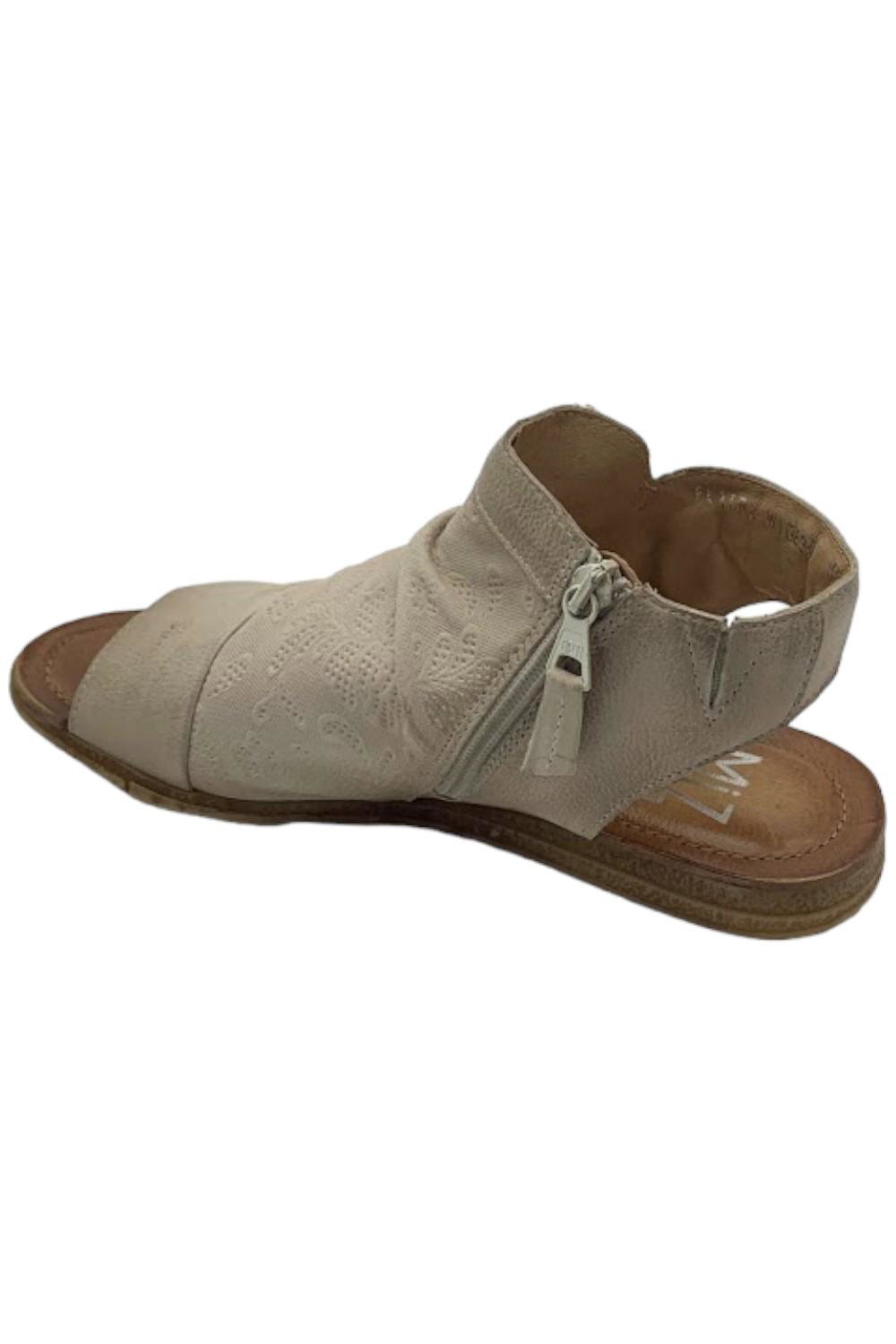 Miz Mooz Wide Width Leather Ruched Sandals Linen