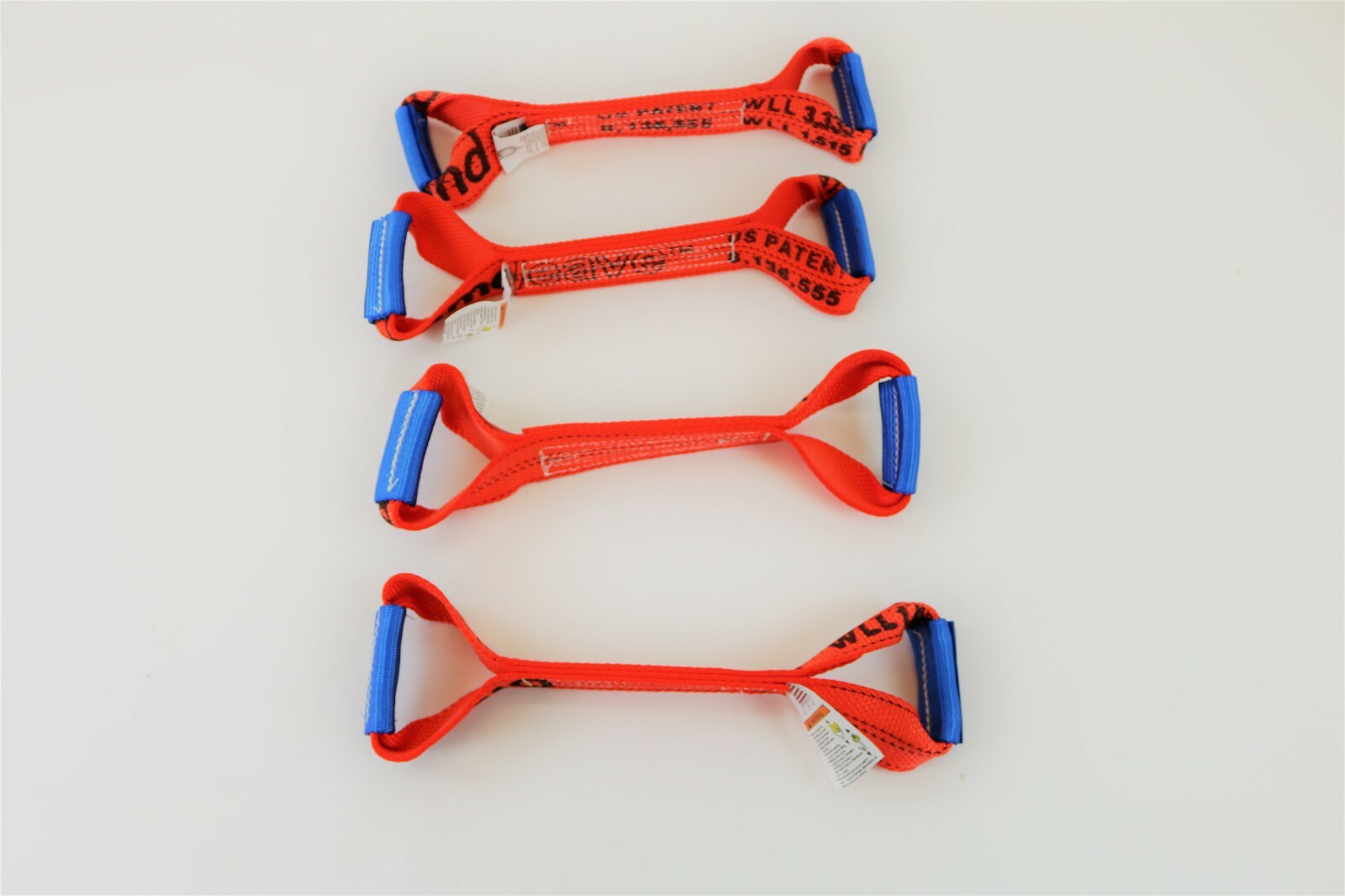 4 Pack of Orange DIAMOND WEAVE Dog Bones for Rollback / Flatbed Wrecker Straps