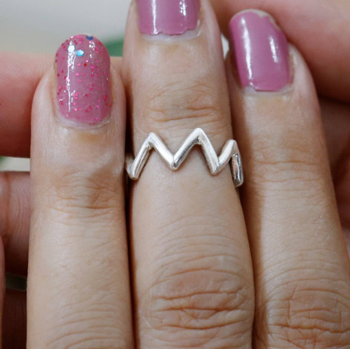 Simple Style Zig Zag Toe Ring For Wife In Solid Metal White Gold Plated Silver