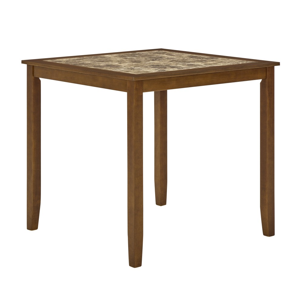 5 Piece Brown Dining/Bar Table Set - Retro-Style Breakfast Table for Dining Room