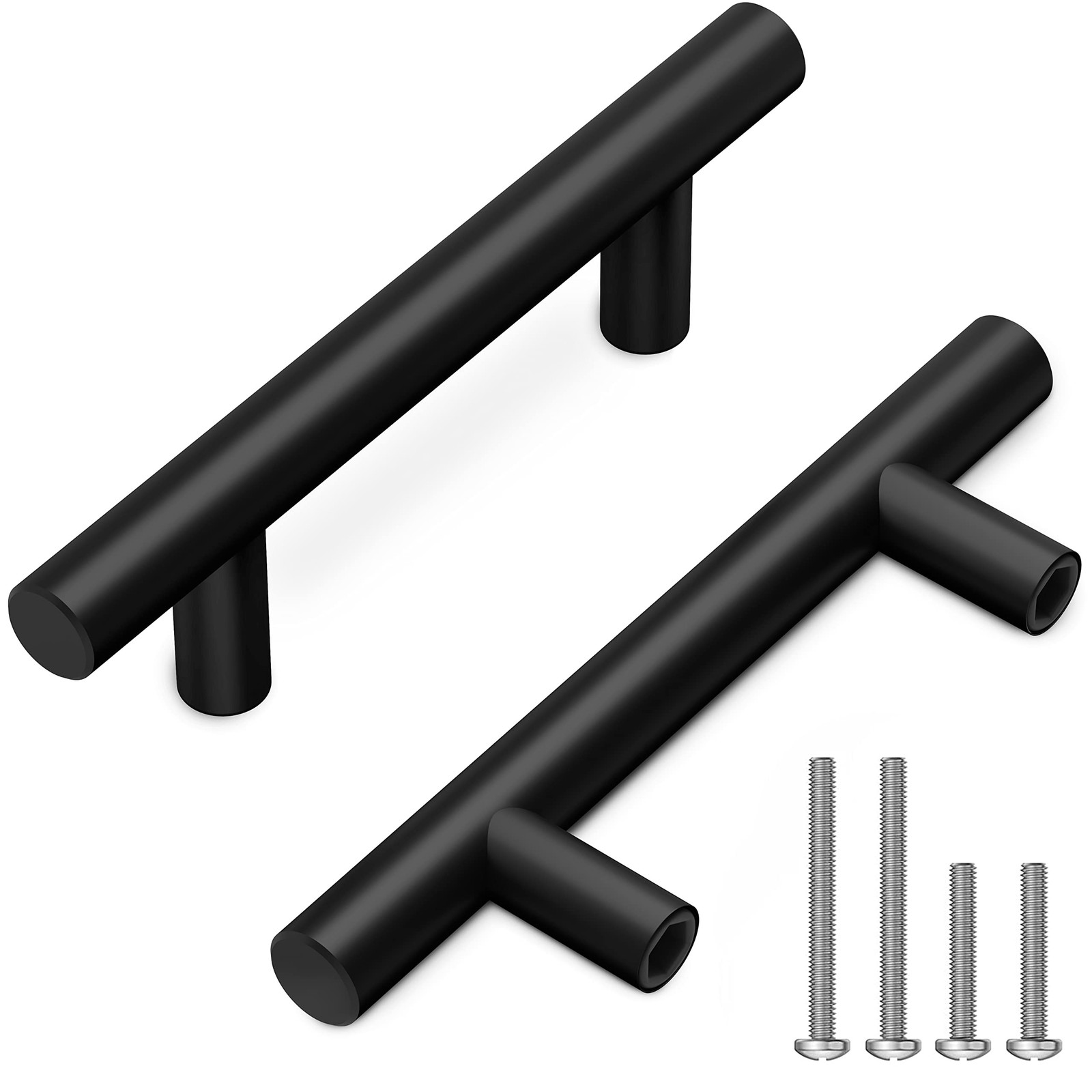 Matte Black Cabinet Handles – 5" Length, 3" Hole Centers – Modern Dr