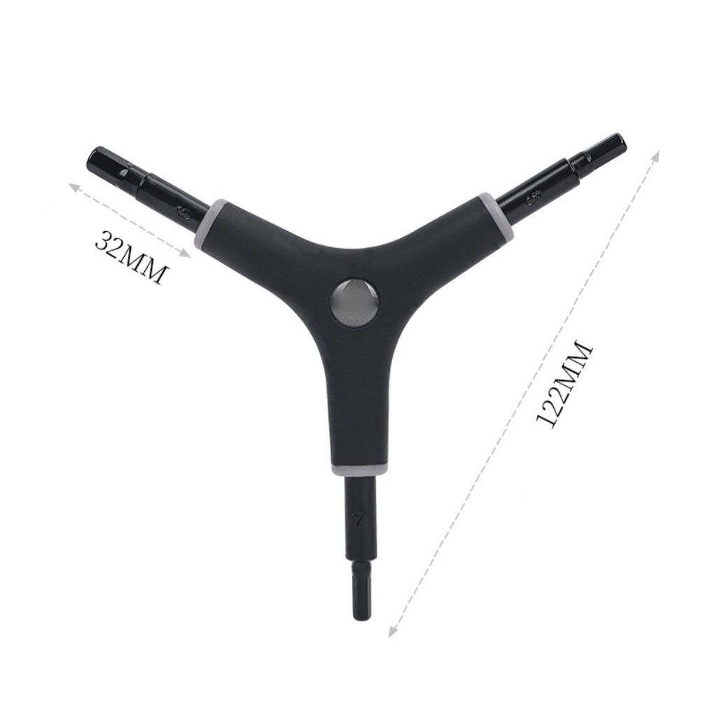 Multi Function 3 Way Y Shaped Wrench Lightweight Alloy Steel Cycling Tool