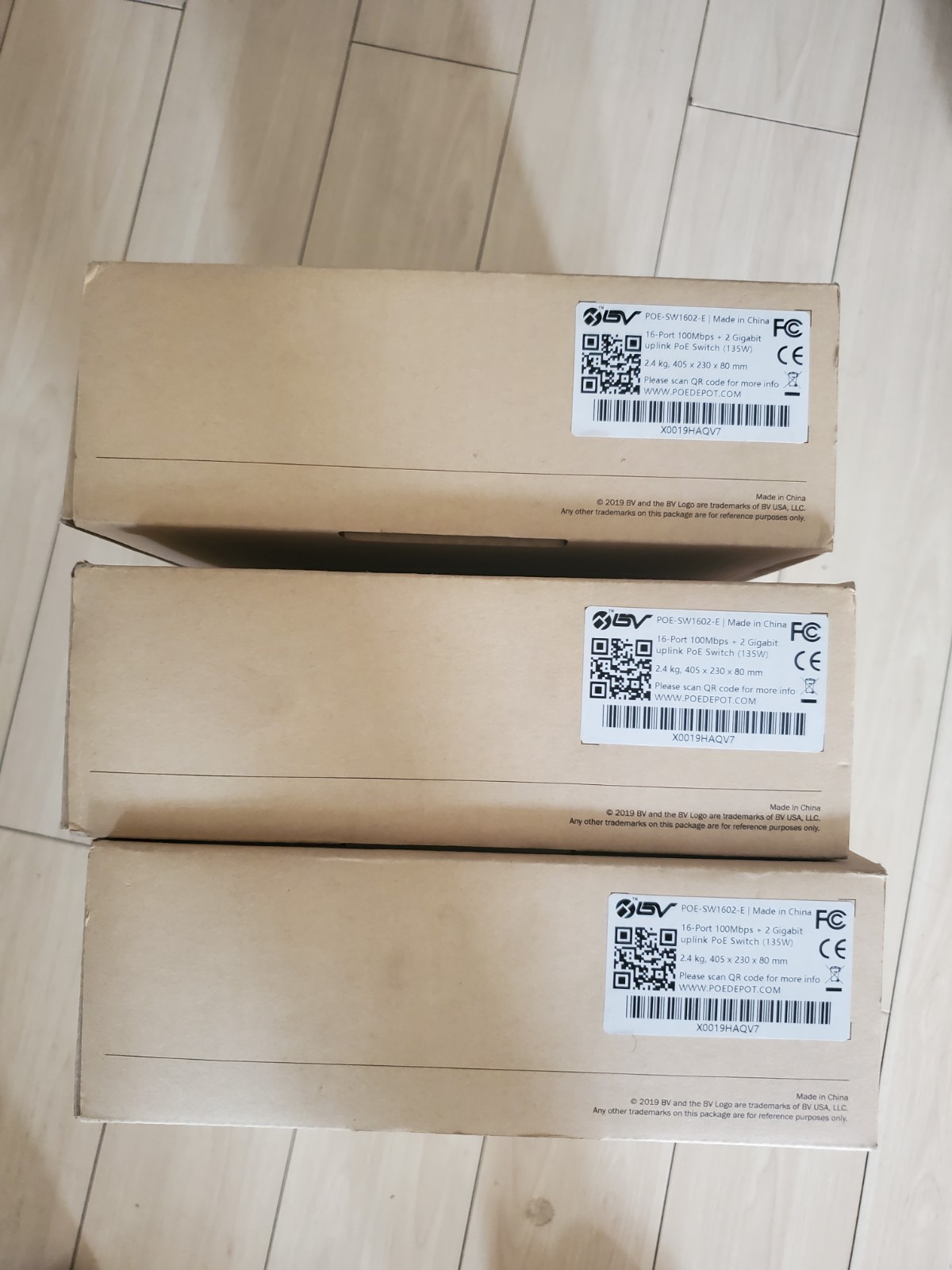 Lot of (3) BV POE-SW1602-E 16-Port PoE Switches (New / Unused)
