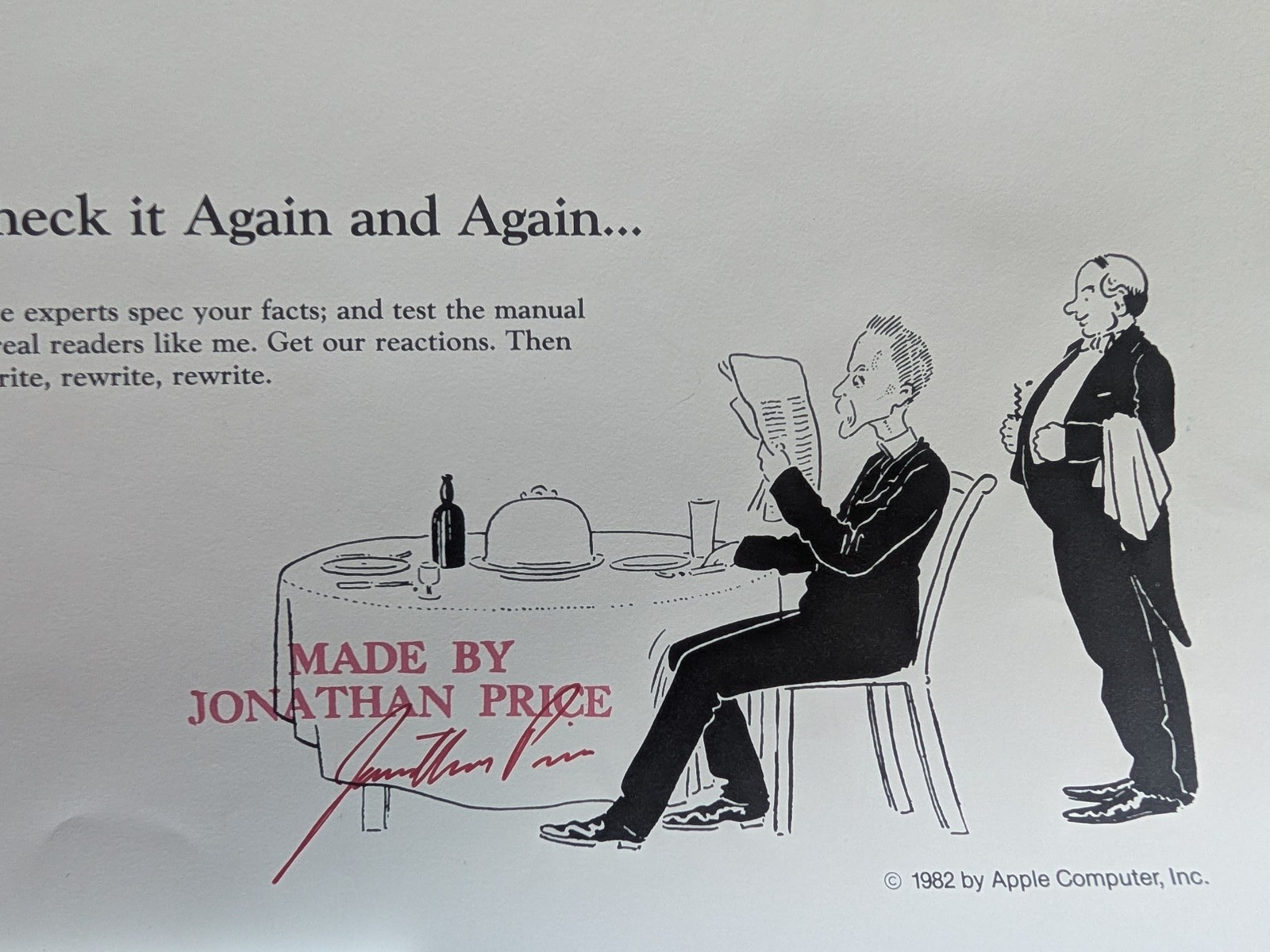 Signed/Vintage 1982 Apple Computer How to Write a Manual for Me Poster Framed