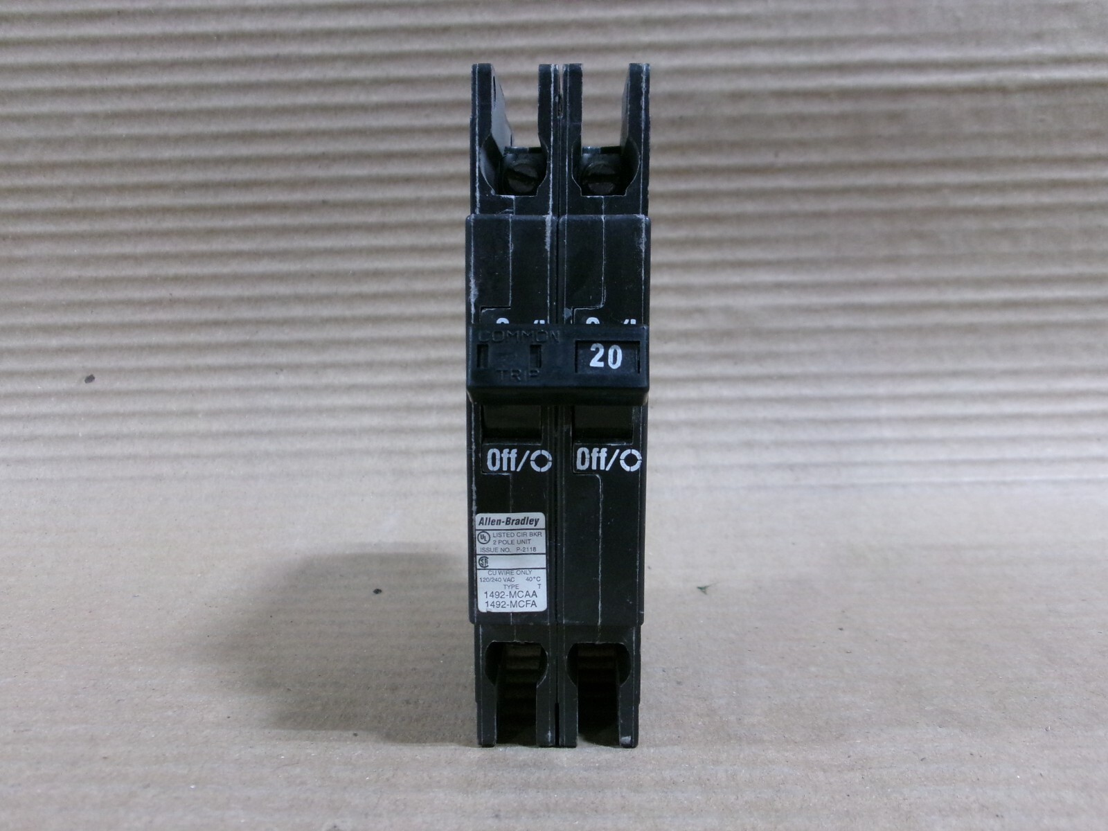 Allen Bradley 1492-MCAA220 2 Pole 20 Amp 240V Circuit Breaker
