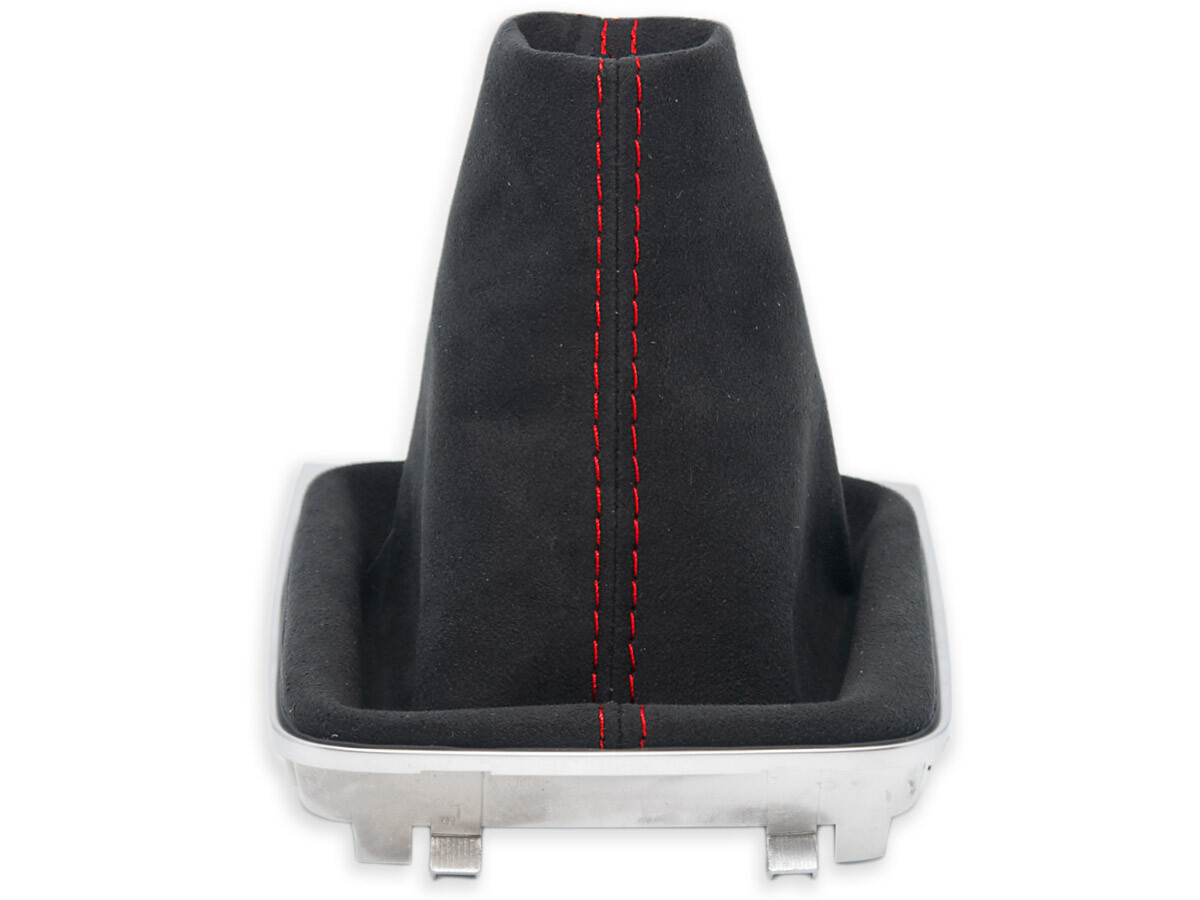 FOR VW GOLF MK7 2013-2019 LHD GEAR SHIFT BOOT GAITER ALCANTARA s. RED+ FRAME